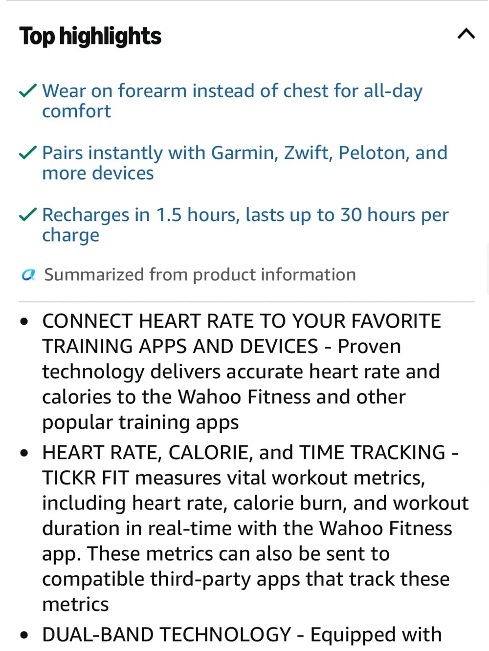 WAHOO TICKR Heart Rate Armband - Black